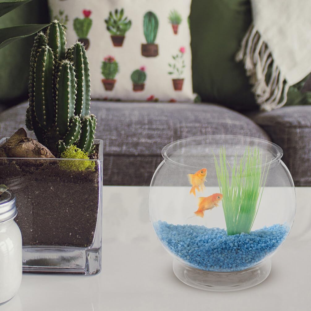 INOOMP Aquarium De Table Transparent Rond 15X15X13 Cm Bol À Poisson en Plastique Robuste Décoration Élégante pour Bureau Maison Ou Cadeau