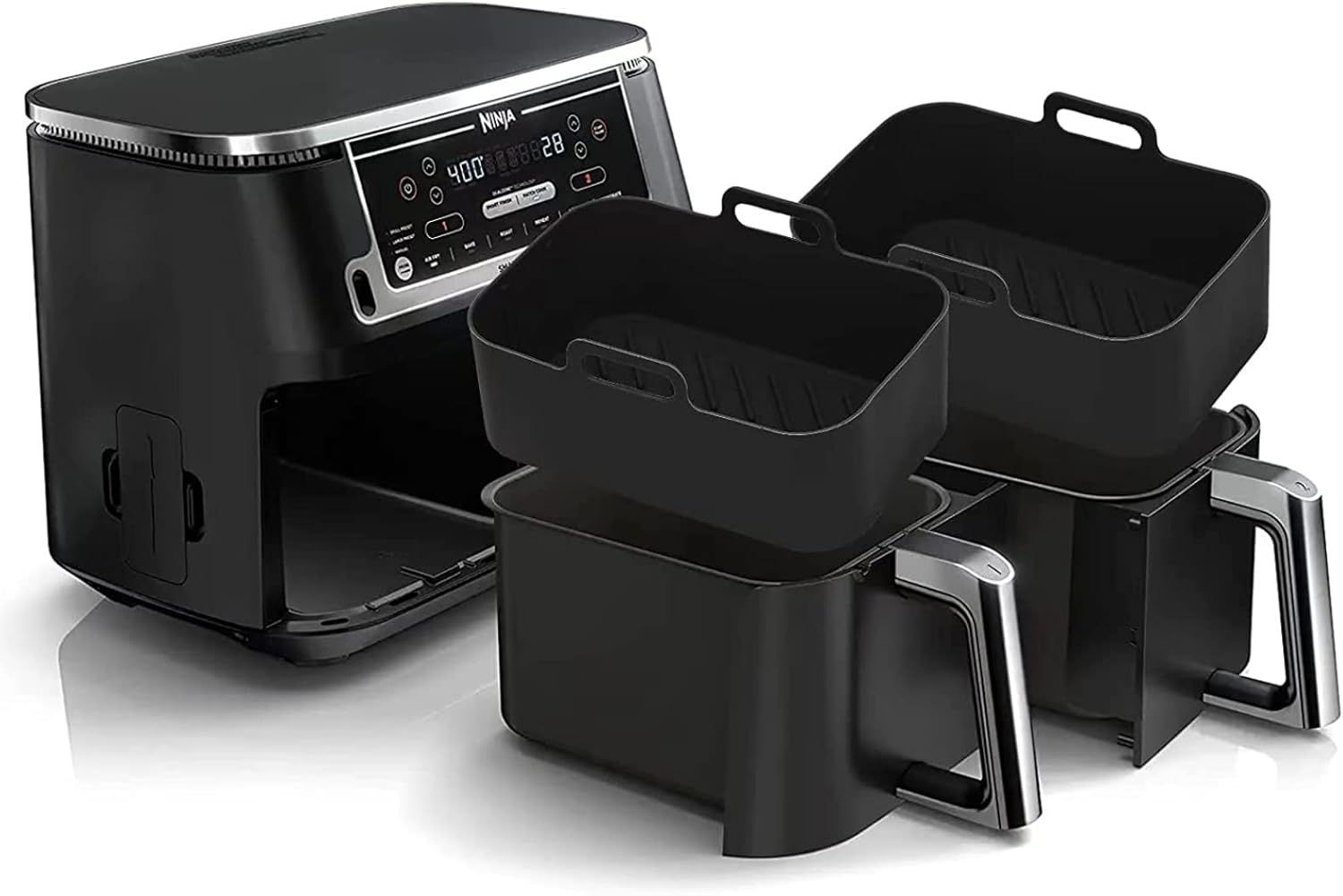 Silicone Pot for Ninjas Dual Air Fryer, 2PCS Air Fryer Liner Silicone