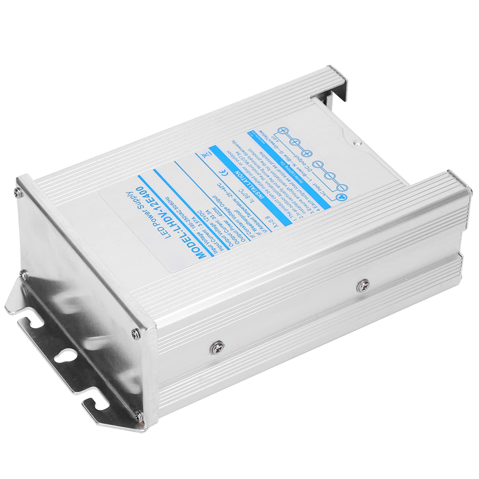 Alimentatore a commutazione impermeabile con driver LED in lega di alluminio, 400 W, con protezione da cortocircuito e sovracorrente, per moduli strisce LED, luci a punto (LHDV-12E400 12V)