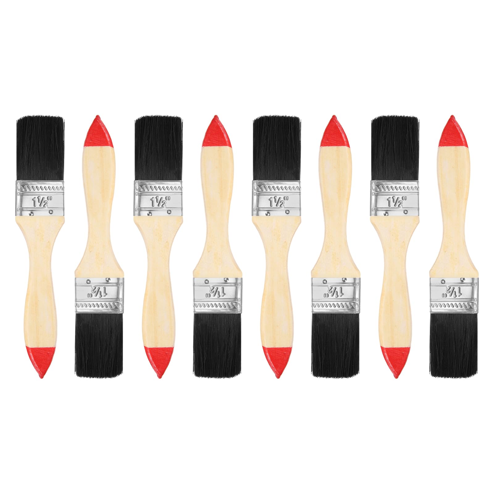 sourcing map 8pcs Chip Paint Brush 1" Flat Painting Brushes Natural Bristles Paint Brushes with Wooden Handle for DIY Art Painting Furniture Cabinet Fences Deck Wall Door Trim