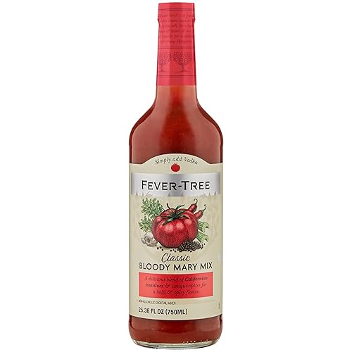 Fever Tree Classic Bloody Mary Mix - Mezclador de calidad prémium - Bebida refrescante para cócteles y cócteles sin alcohol botella de 25.4 fl oz