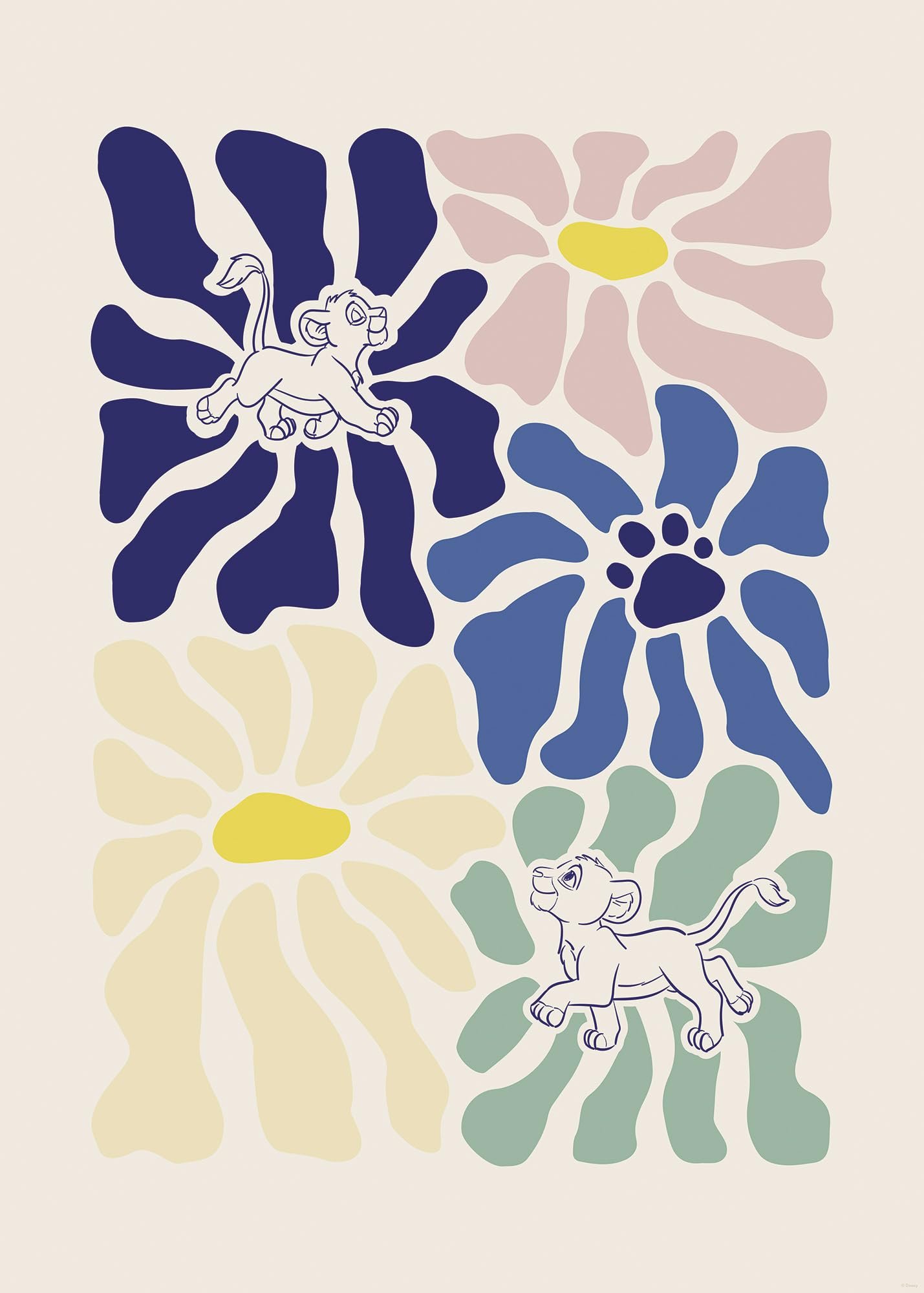 Komar Wandbild The Lion King – Between Flowers 50 x 70 cm