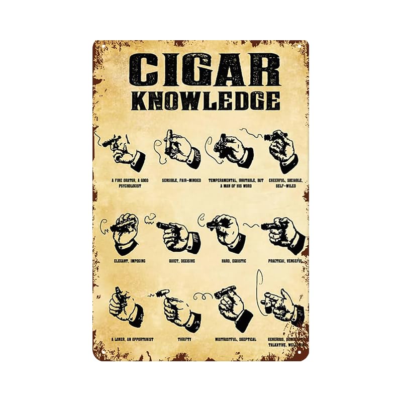 Cigar Connoisseur's Choice - Letrero De Hojalata Vintage, Decoración Clásica Para El Hogar, Bar Y Cueva De Hombre, Póster De Metal De Estilos Antiguos Para Aficionados De Cigarros, 12 X 16