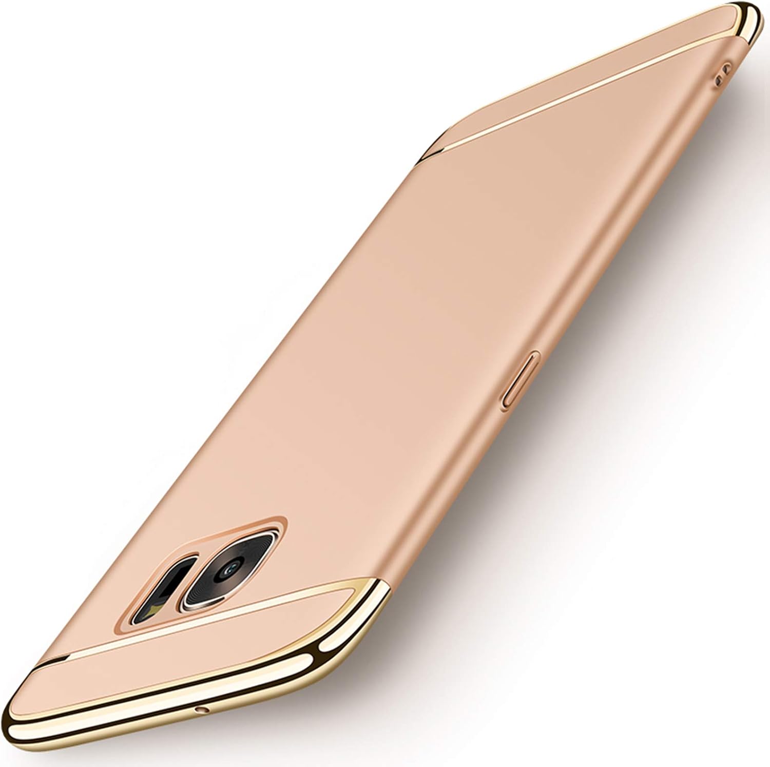 NAISU Galaxy S7 Edge Back Cover, Ultra Slim & Rugged Fit Shock Drop Proof Impact Resist Protective Case, 3 in 1 Hard Case for Samsung Galaxy S7 Edge - Gold