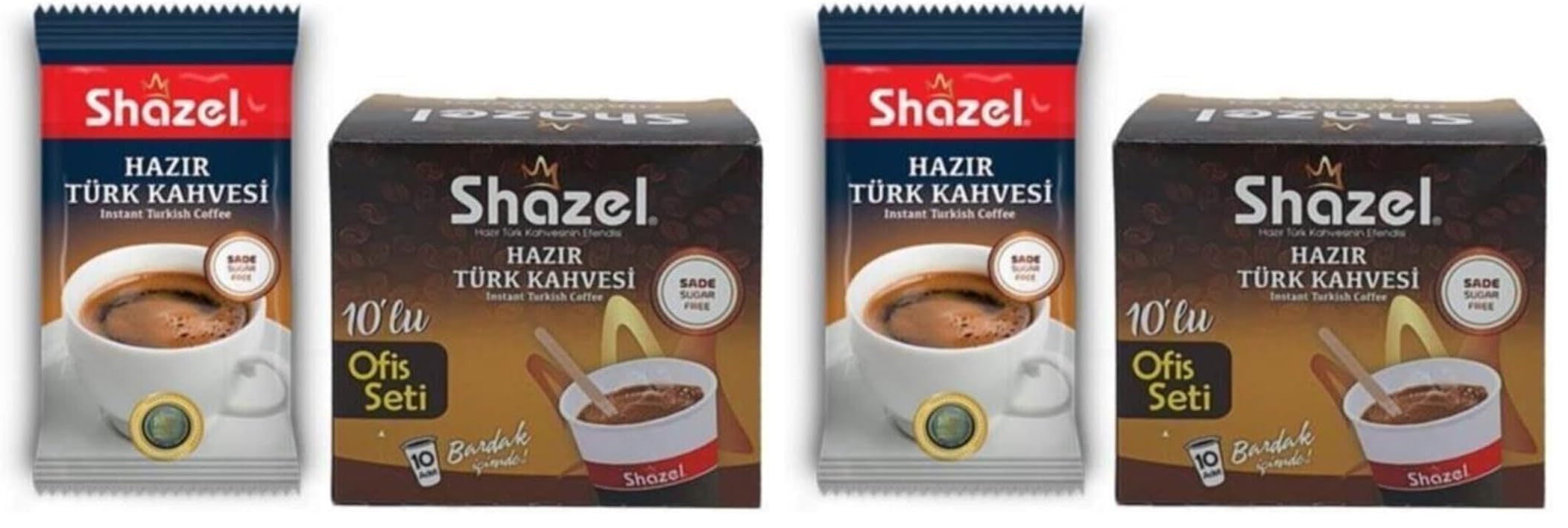 Shazel Kaymaklı Hazır Türk Kahvesi - Ofis Seti 10'lu Kutu (2 paketi)