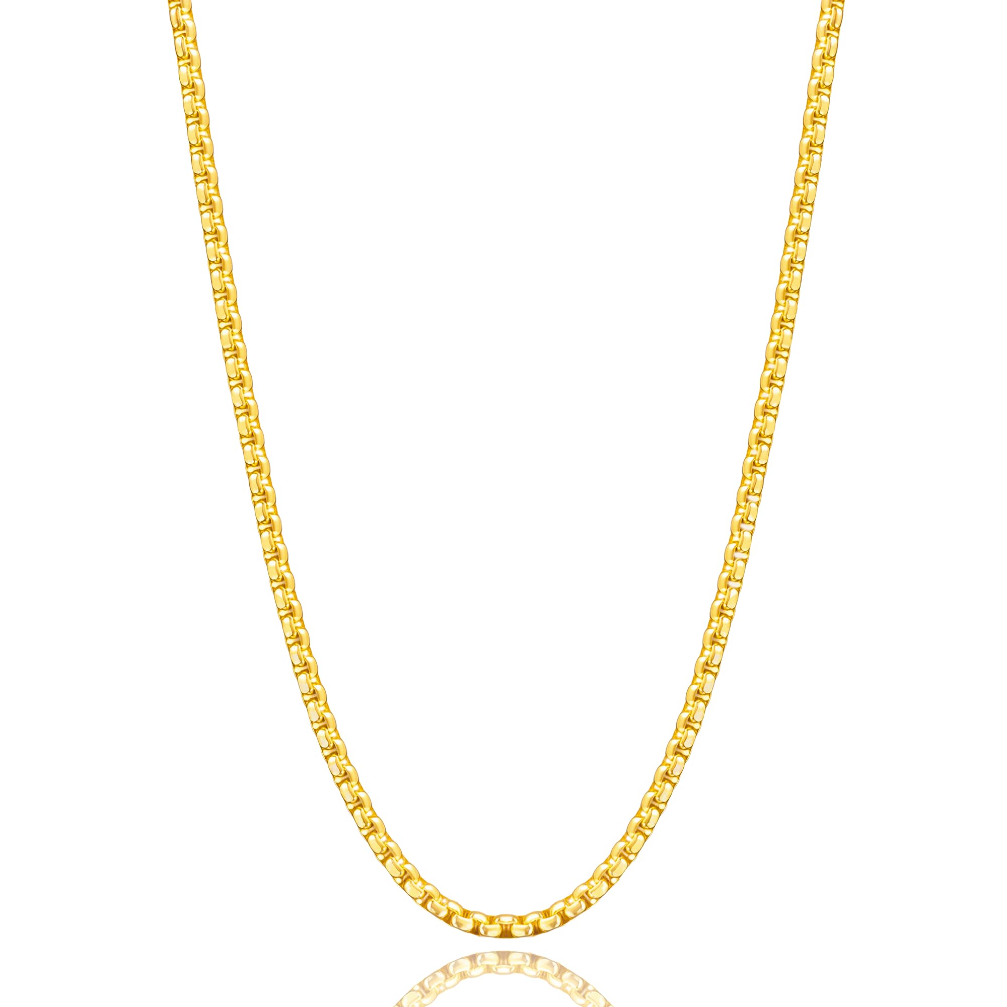 Cadena de oro y plata para hombres, 0.098 in 0.118 in para hombre de acero inoxidable cadena cadena collar joyería para hombres, Acero inoxidable, No es una piedra preciosa