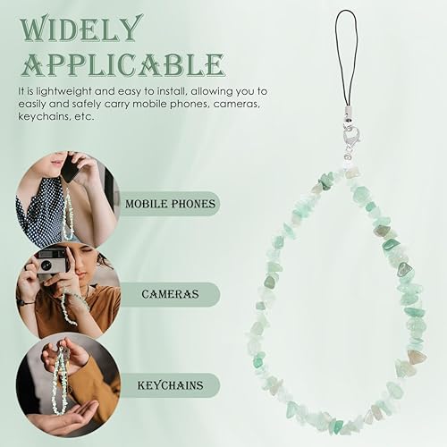 Miniatura 8 de UKCOCO Cordón de teléfono celular con cuentas de cristal, correa de muñeca para teléfono celular, llavero de teléfono