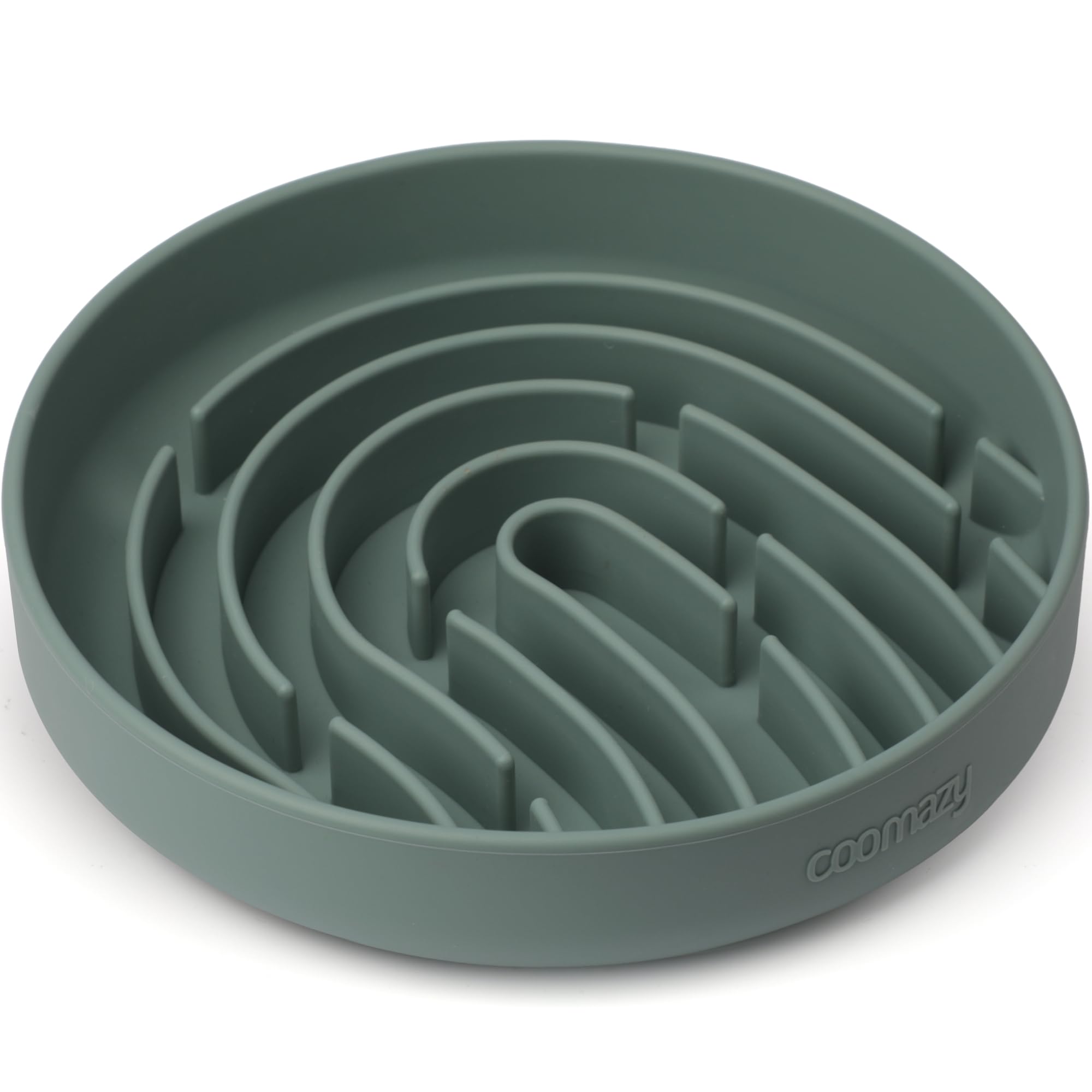 Coomazy Large Silicone Slow Feeder Dog Bowls, Interactive Puzzle Toy for Pets Food Training, Keeps Dogs Busy, Prevents Puppy Overeating (Dark Green, Large: 3.2Cup)