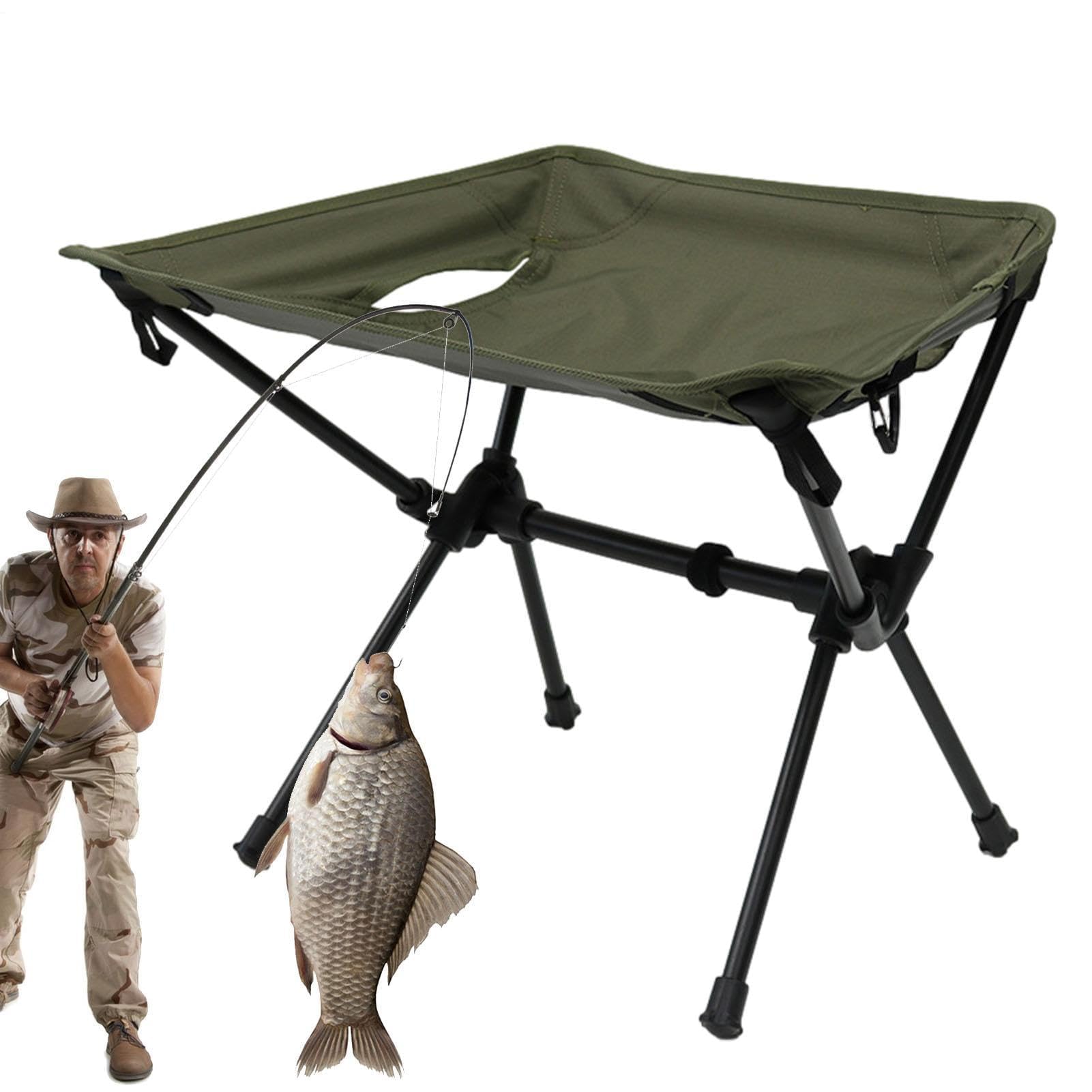 Sgabello pieghevole da campeggio, sedile portatile, struttura in lega, telescopico, per viaggi, pesca, barbecue all'aperto