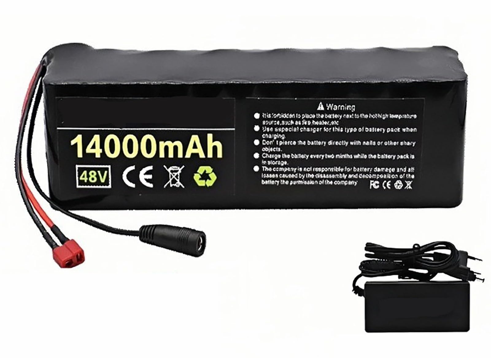 Batteria Per Bicicletta Elettrica 48V 14AH Batteria Ricaricabile 48V 13S3P Batteria E-Bike Con Caricabatterie E BMS Per 50W-500W Motore