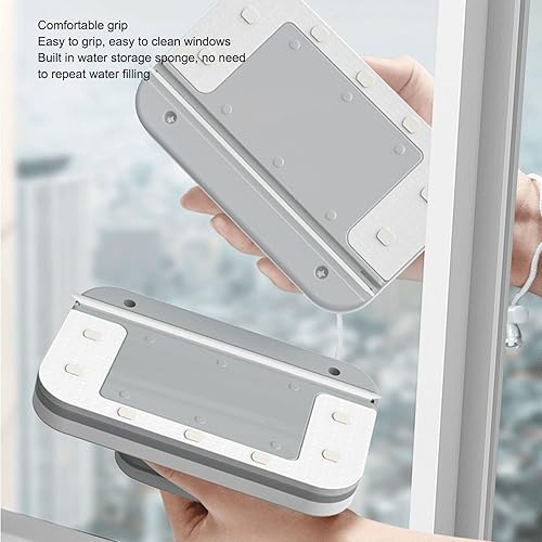 Miniatura 2 de JUOPZKENN Limpiador de vidrio magnético,Cepillo limpiador de ventanas de doble cara con agarre cómodo,Herramientas de limpieza de limpiaparabrisas