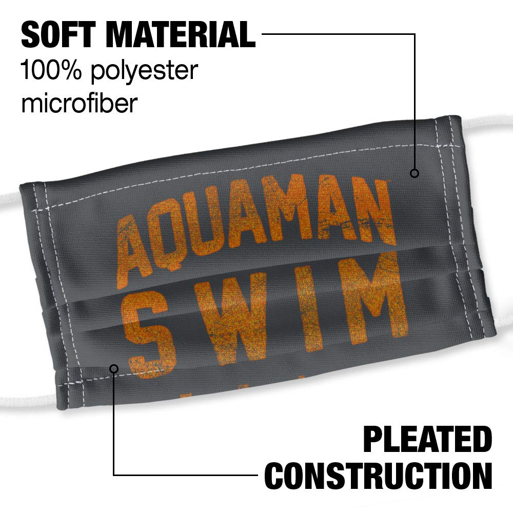 Popfunk Aquaman Swim Team 1-Ply Reusable Face Mask Covering with Adjustable Nose Wire, Unisex