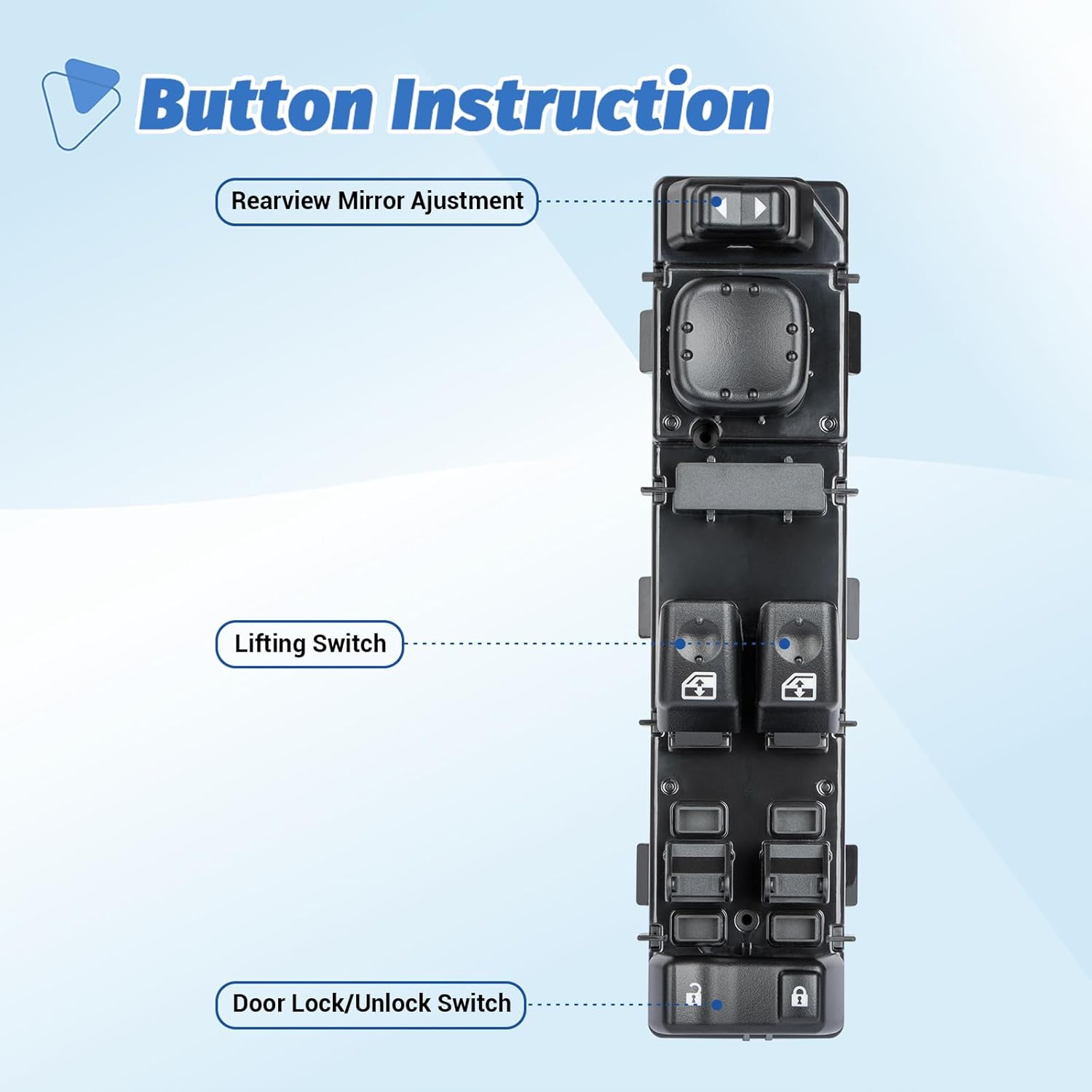 ‎AiYiGu 15883318 Master Power Window Switch Front Driver Side Fit for 2003-2007 Chevrolet Chevy Silverado 1500 2500 3500, GMC Sierra 1500 2500 3500 Replace DWS-226 920-023