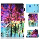 LMFULM® Hülle für Universal Alle 7-7,5 Zoll Tablette PU Lederhülle Abdeckung Leder Wallet Hülle mit Ständer Schutzhülle Flip Cover Farbwald