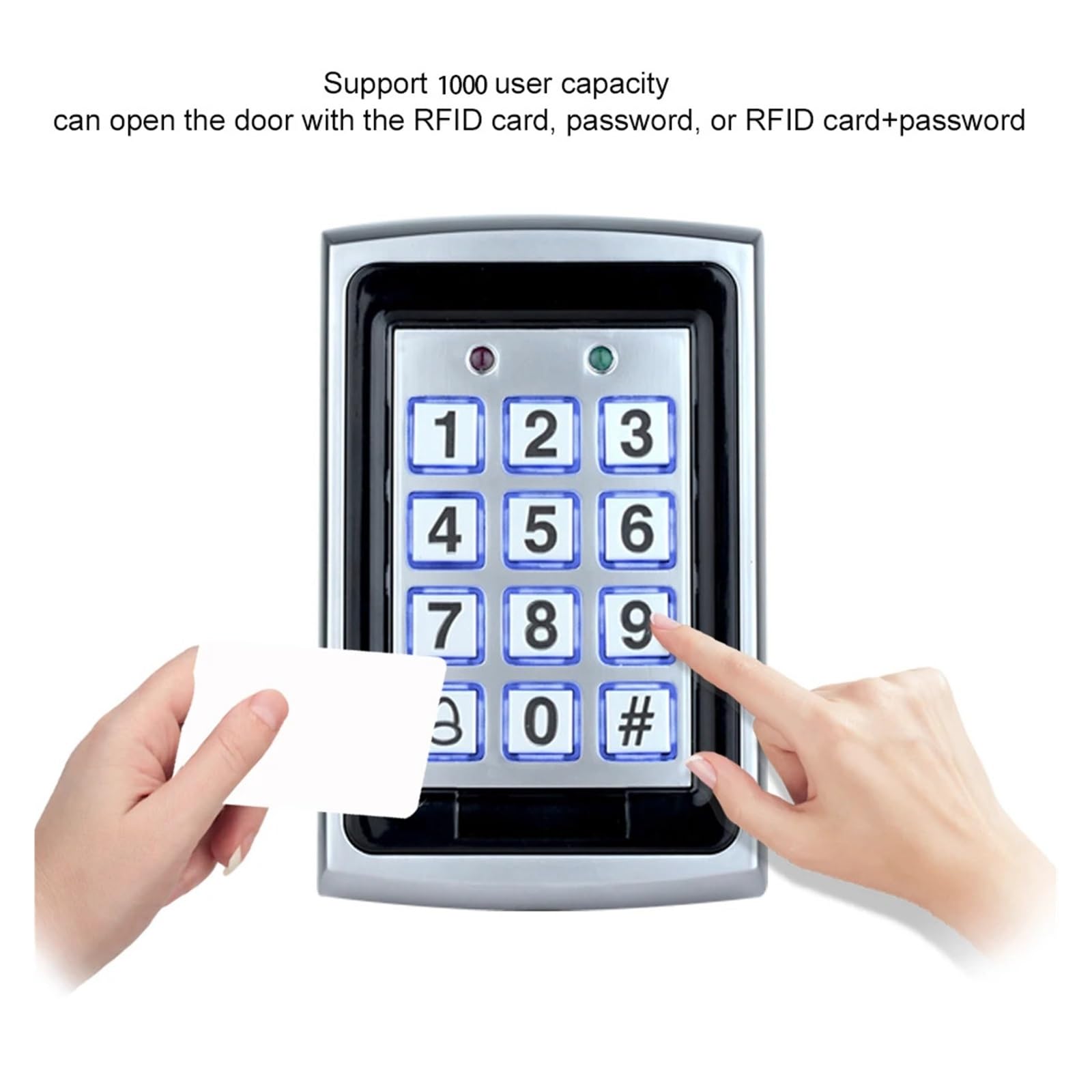 Clavier de contrôle d'accès RFID en métal, étanche et résistant à la Pluie, ouvre-Porte extérieur, Serrure électronique, Sécurité améliorée | Keypad- Cover-10 Key