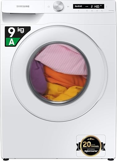 Samsung Lavatrice AI control con Ecodosatore WW90T534DTW/S3, Libera installazione, 9 Kg, 1400...