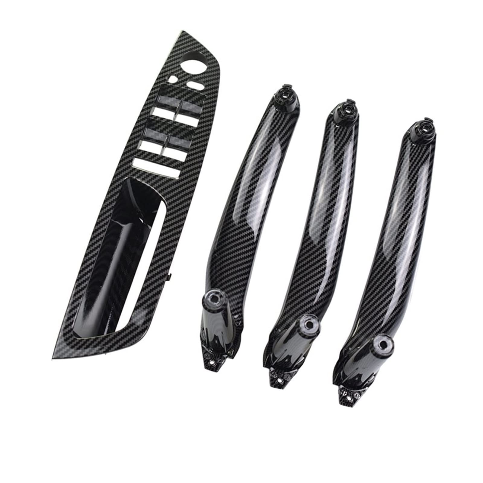 FANGZIQF Inner Door Pull Handles for E70 for E71 for E72 for X5 for X6 2007-2014 Car Interior Door Handle Inner Panel Pull Trim Cover(Carbon 4Pcs LHD)