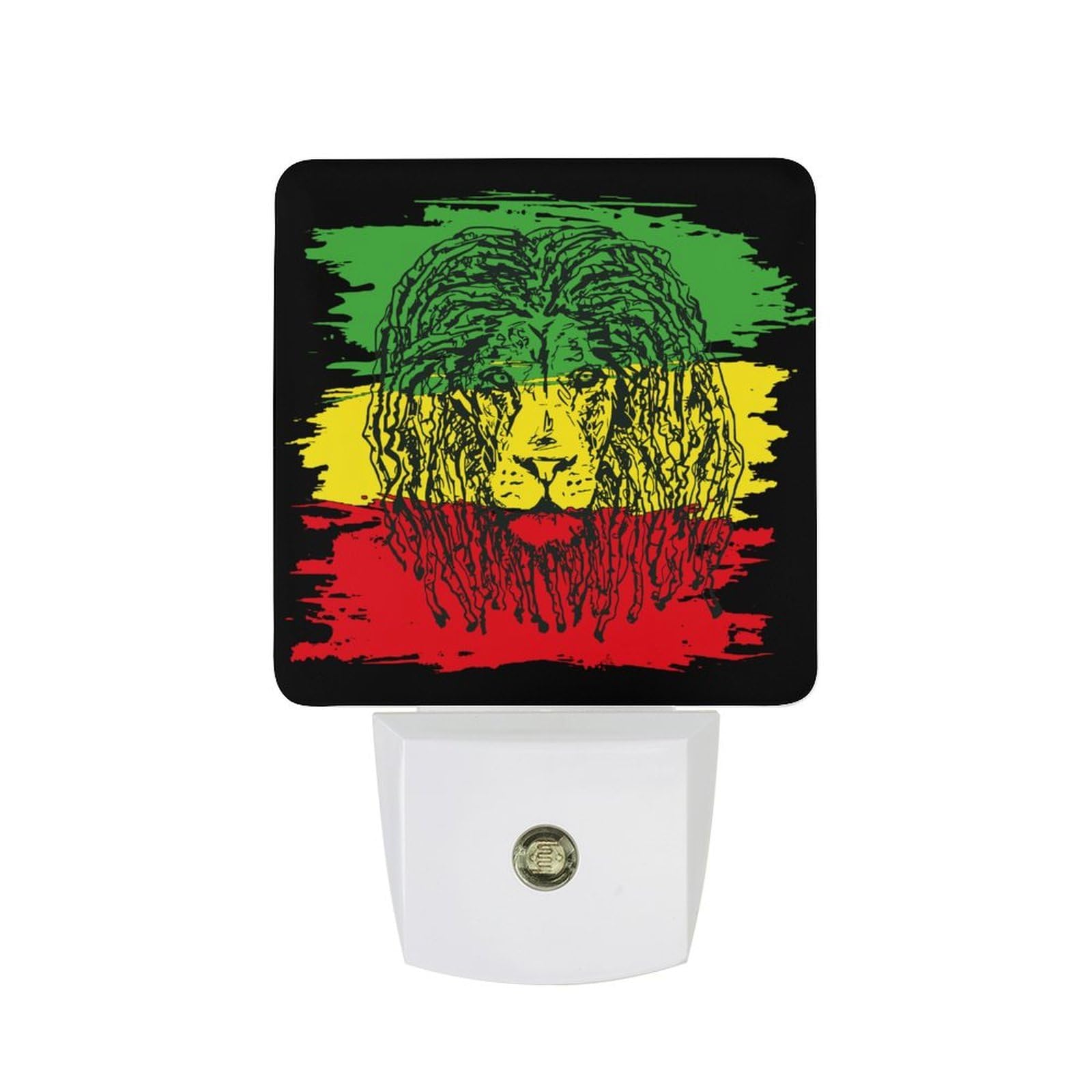 Nqrxadcrt Style Reggae-Rastafarian Flag Lion Night Light Plug In Wall Lights Bedside Lamp Bedrooms Home Hallways Decoration