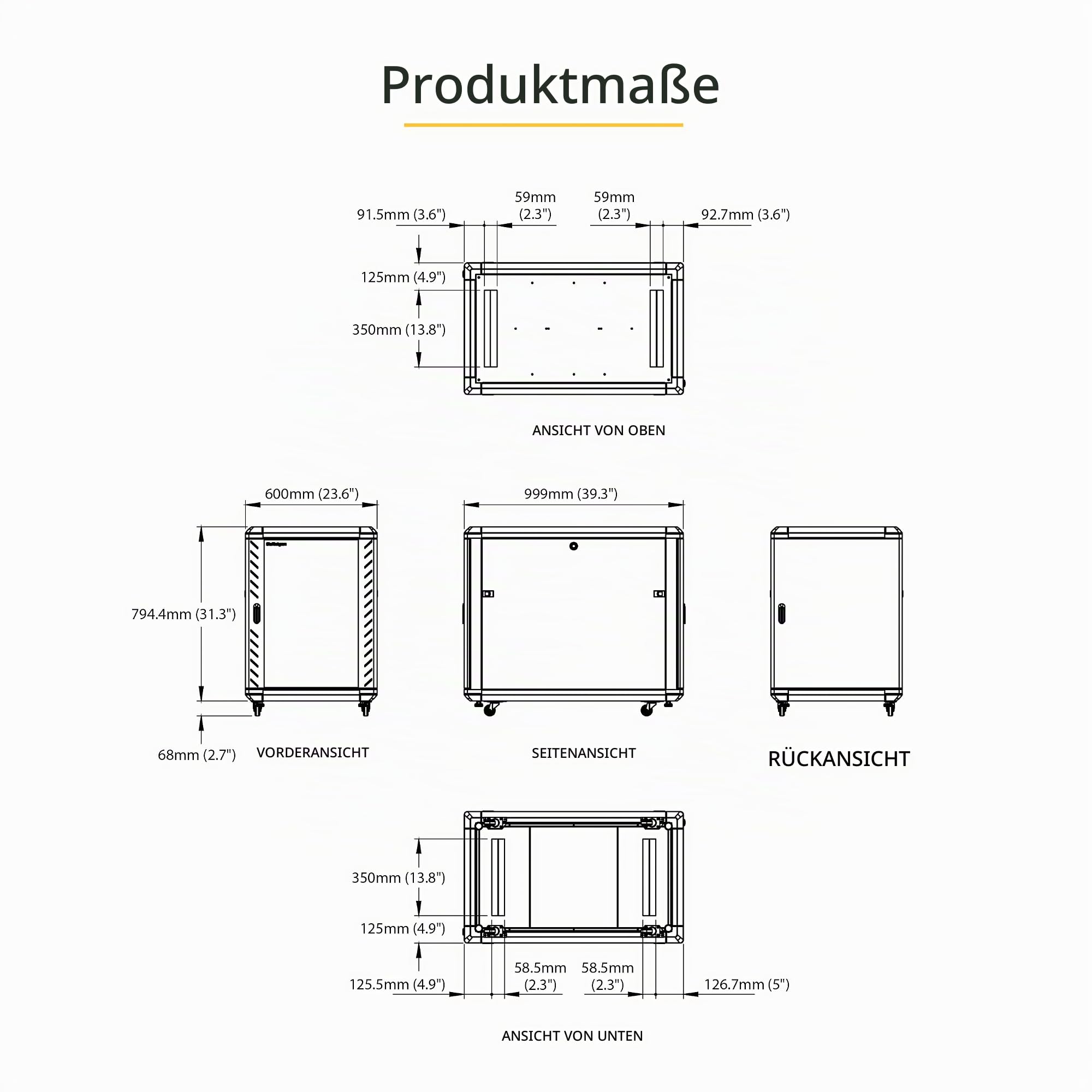 StarTech 15HE Enterprise Server Rack-Schrank, 19 Zoll 4-Pfosten Serverschrank, 83cm Montagetiefe, 800kg Traglast