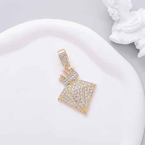 Miniatura 4 de EMESLY Collar con colgante de cadena de eslabones cubanos de Miami macizos de oro y plata (16, 18, 20, 22, 24, 30 pulgadas de longitud) regalo