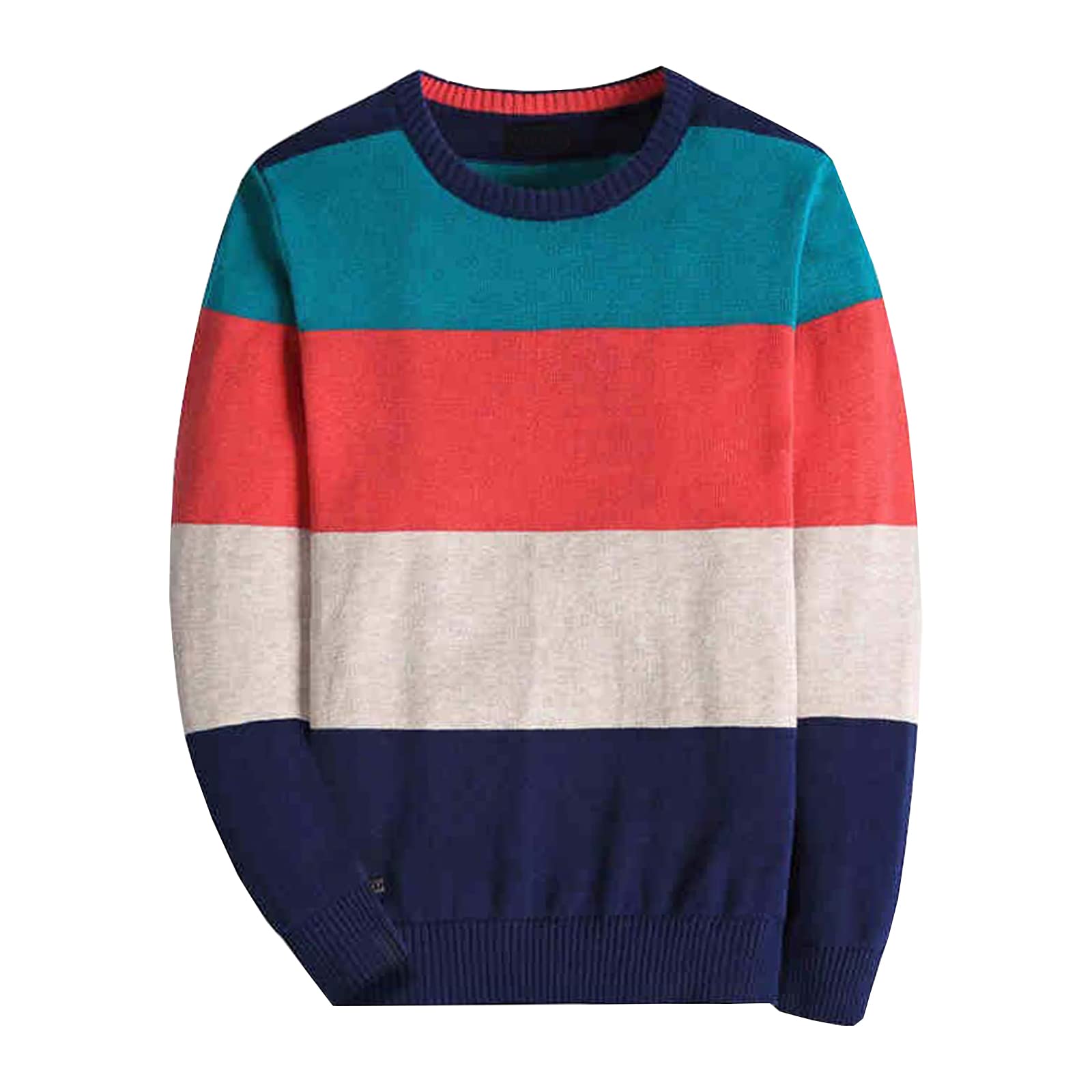 BASADINA Boys Jumpers Kids Knitwear Christmas Sweatshirt Striped Sweater Long Sleeve Pullover Kids Warm Clothes for Autumn and Winter Blue