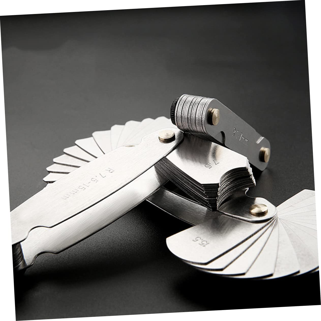 2pcs Stainless Steel Radius Gauge for Measuring Tools Gauge Radius Measuring Tool