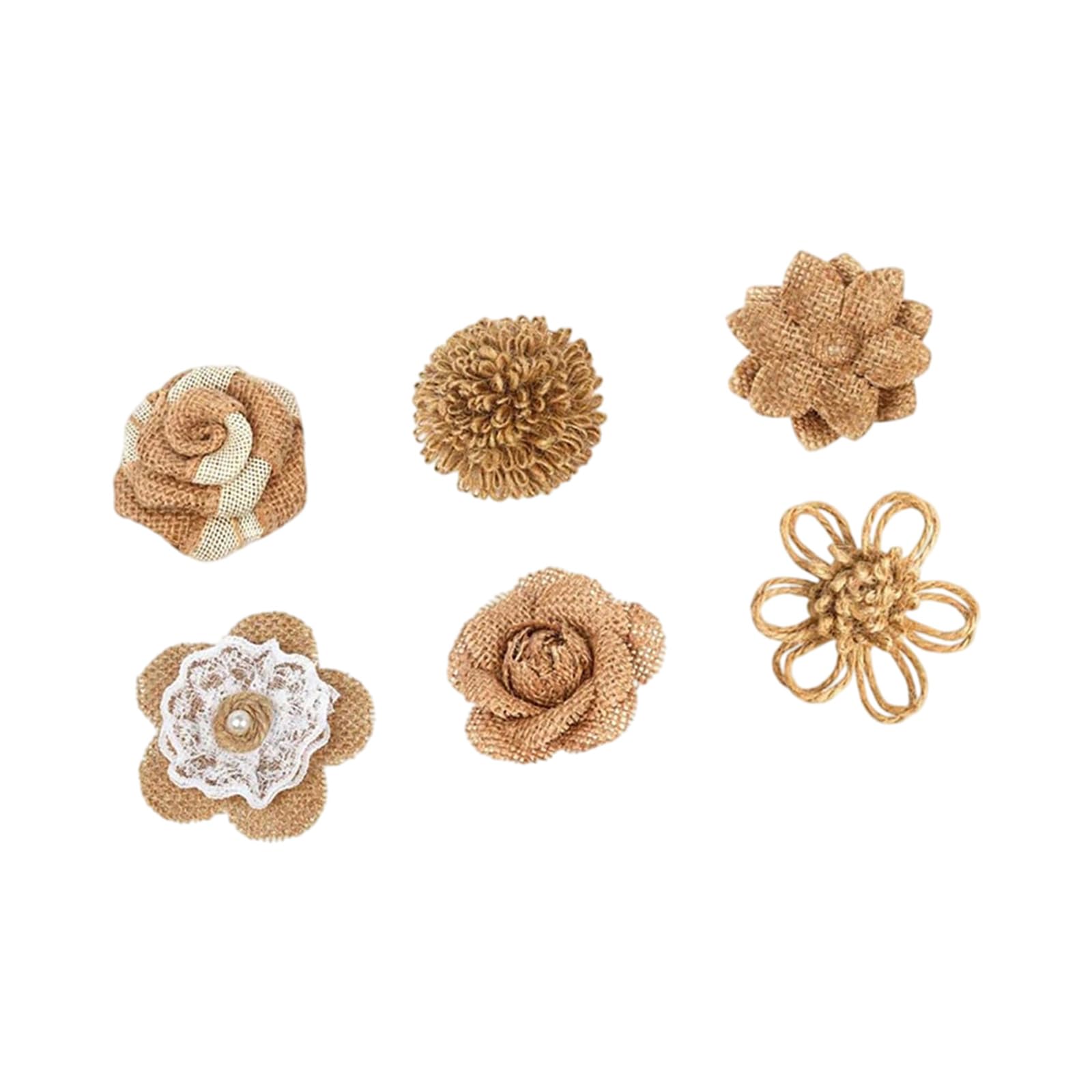 Btgghytr 6 / 12Pcs Fabric Rose Artificial Linen Roses Flower for Wedding Table Centerpieces Festival Flower Arrangements Wedding Deck Roses