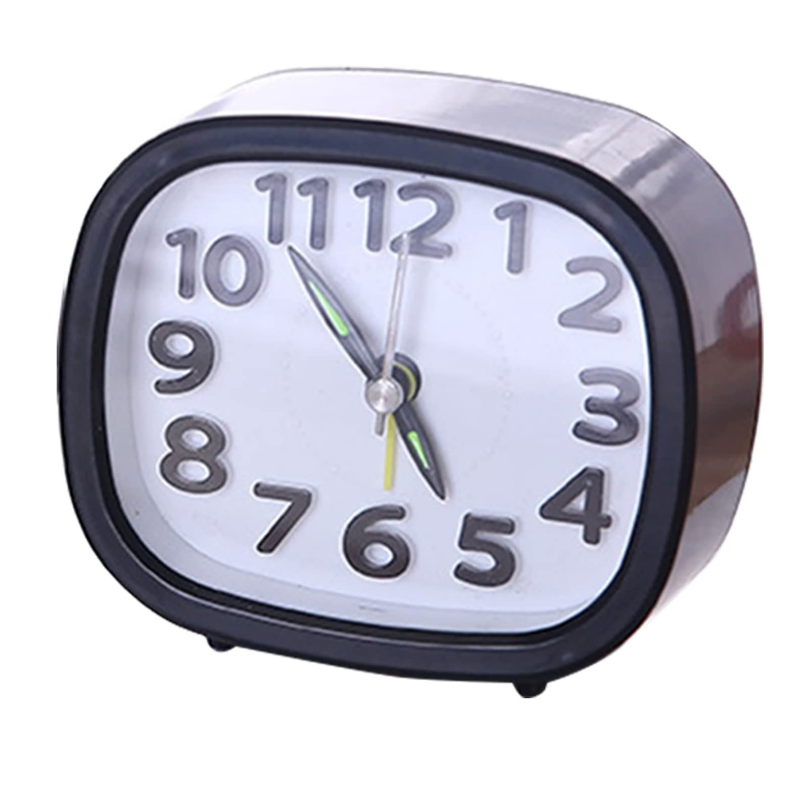 FIYO Alarm Clock, Mini Simple Alarm Clock Analog Alarm Clock Super Silent Non Ticking Small Clock Battery Operated Simply Design Table Silent Desktop Clocks for Home Bedside Decor(Square Black)