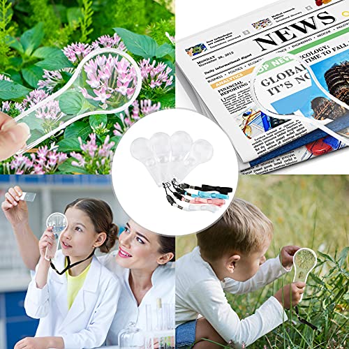 Magnifying Glass For Kids, 24 Pack Plastic Magnifier 5X And 15X Magnification Hand Lens Mini Magnifier With 24 Colorful Lanyards For Science Class, Reading, Party Favor, Outdoor Activities Irchlyn #TOP5
