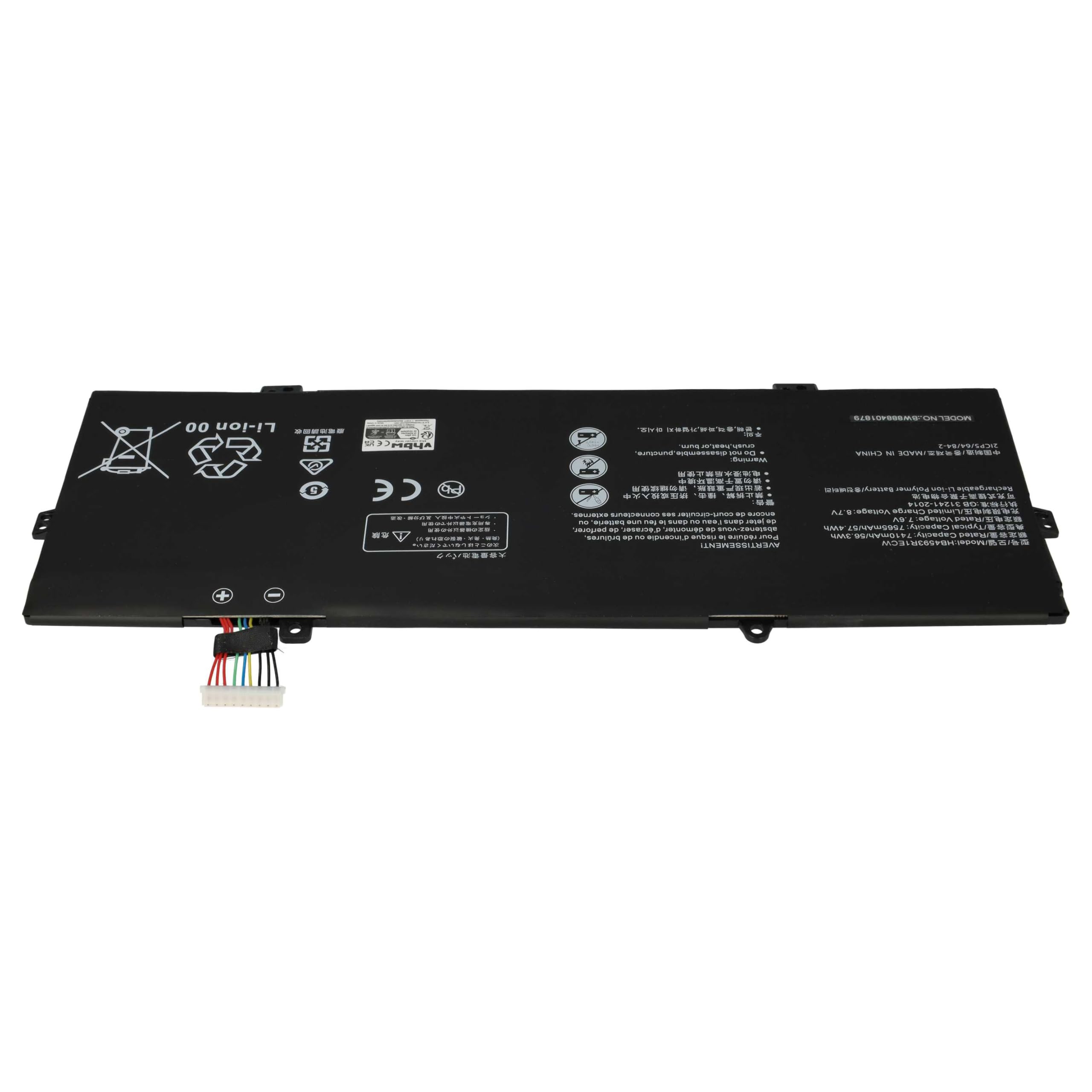 vhbw batteria sostituisce Huawei HB4593R1ECW per notebook (7410mAh, 7,6V, Li-Poly)