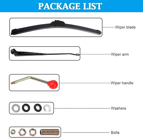 Miniatura 5 de Gekufa UTV - Limpiaparabrisas manual con limpiaparabrisas manual de 15.7 pulgadas, compatible con Polaris Ranger 570 800 900 1000, Polaris RZR 800
