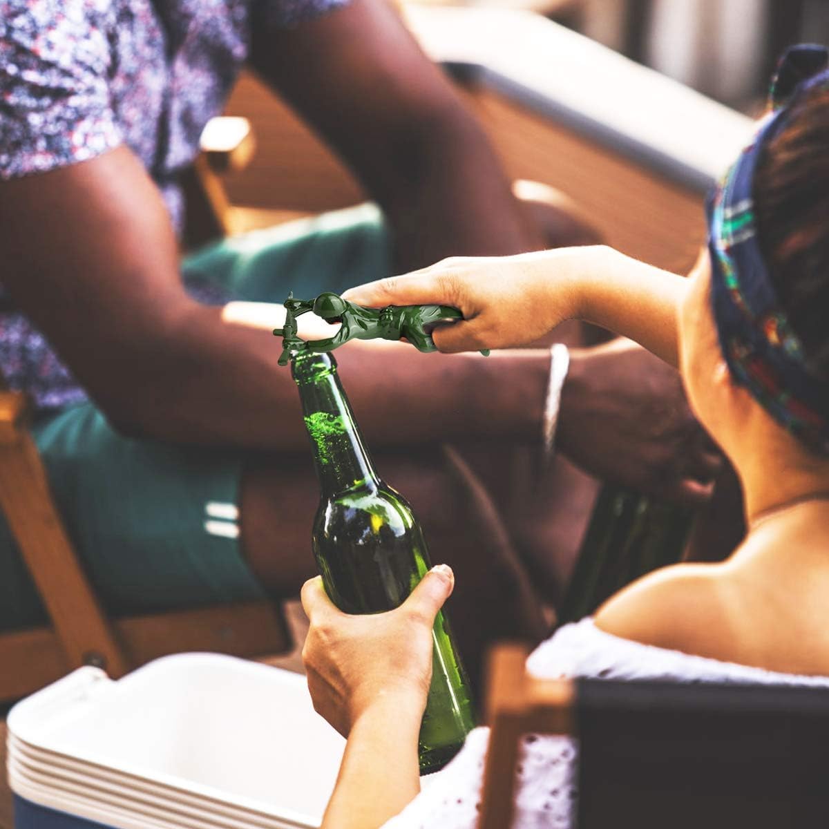 2 abrebotellas creativo 3D Army Man, abridor de botellas único de fácil apertura para cerveza y bebidas (verde)