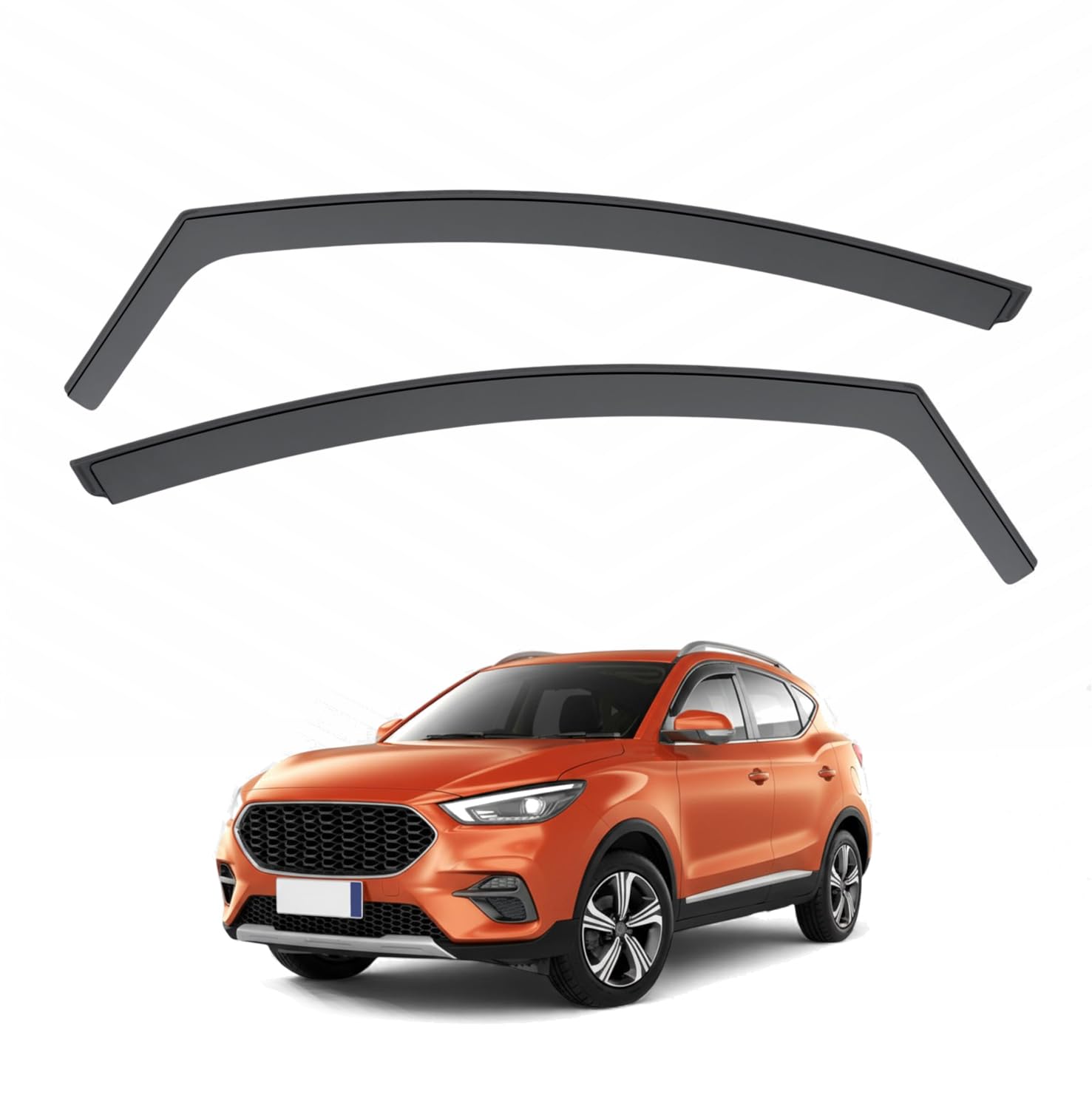 Deflectores Compatibles con MG ZS | 2017-2024 - Vidrio Acrílico Duradero - Derivabrisas Delanteros Ahumados para Ventanillas - Instalación Interior - 2 Unidades