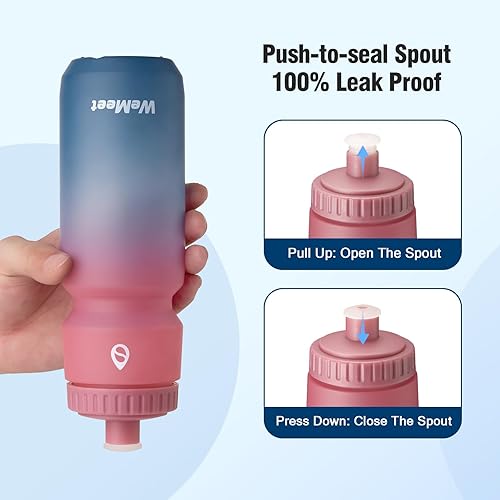 Miniatura 5 de Botella de agua para bicicleta de montaña, paquete de 2 botellas deportivas con escala de capacidad, a prueba de fugas, sin BPA, para ciclismo,