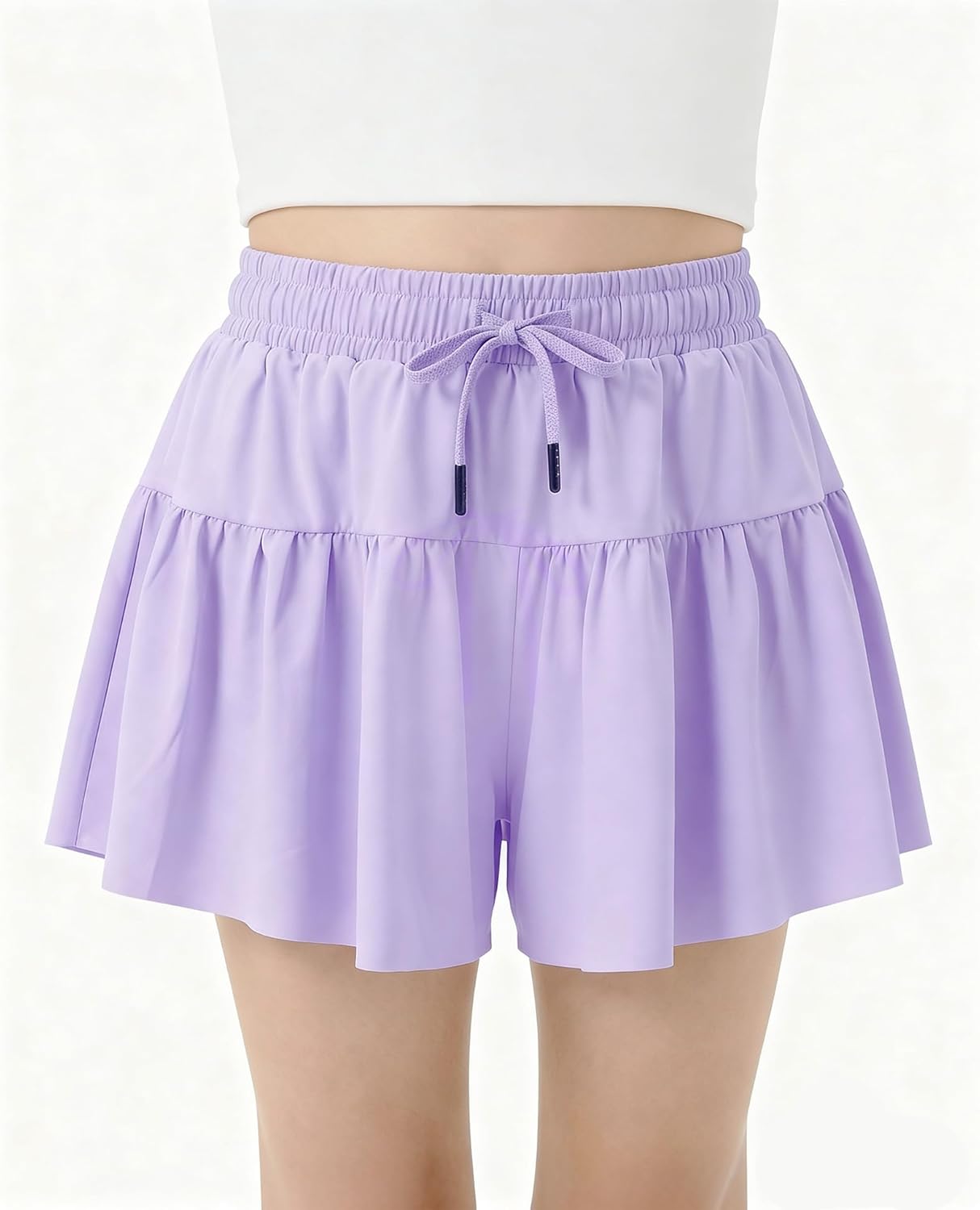 Stelle Butterfly Shorts Girls with Pocket Athletic Flowy Short 2 in 1 Dance Cheer Running Tennis Sports Skort 4-15 Years