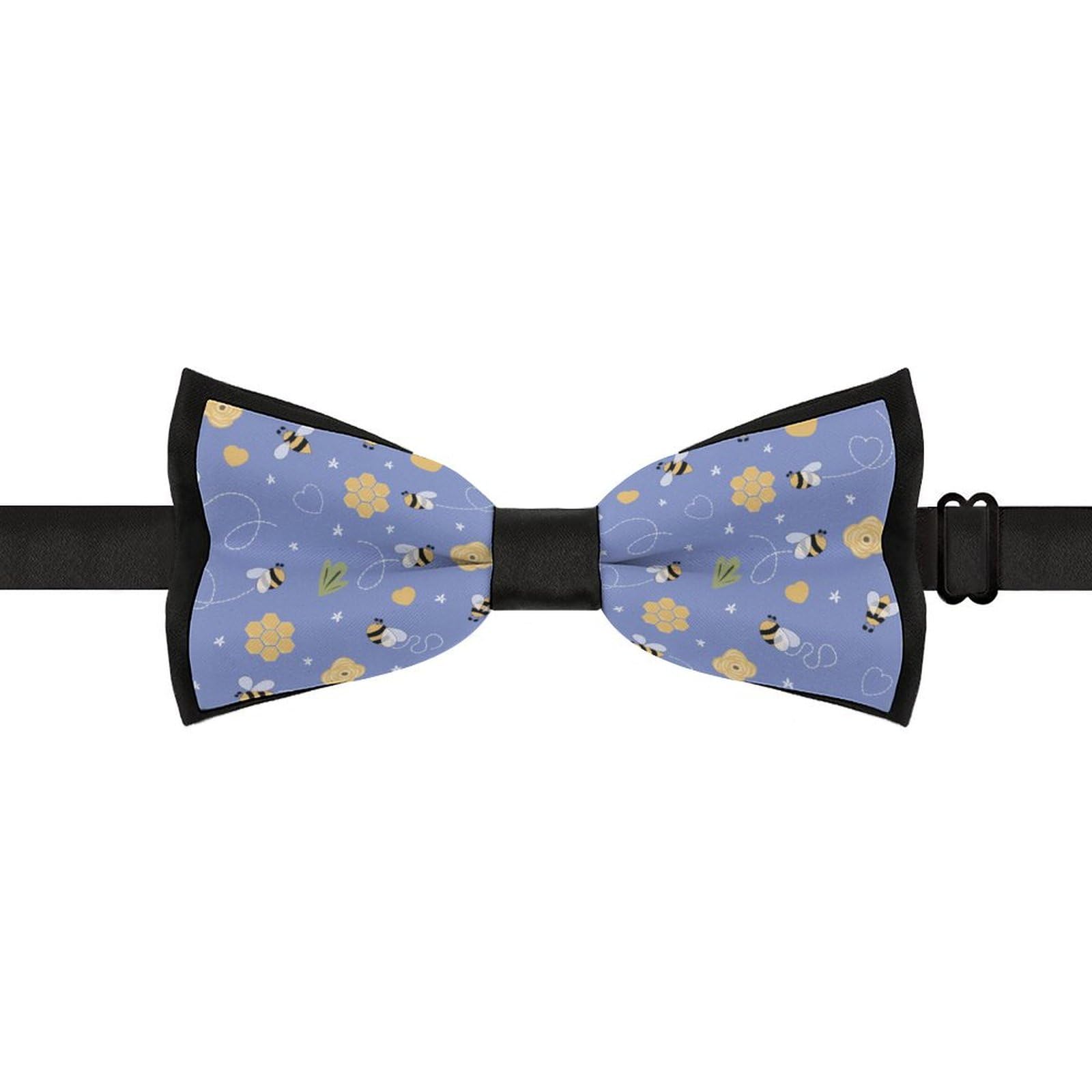 GoasNei Cartoon Bee And Flower Pattern Bow Tie for Men Adjustable Necktie Funny Tie Neck Ties for Weddings Party