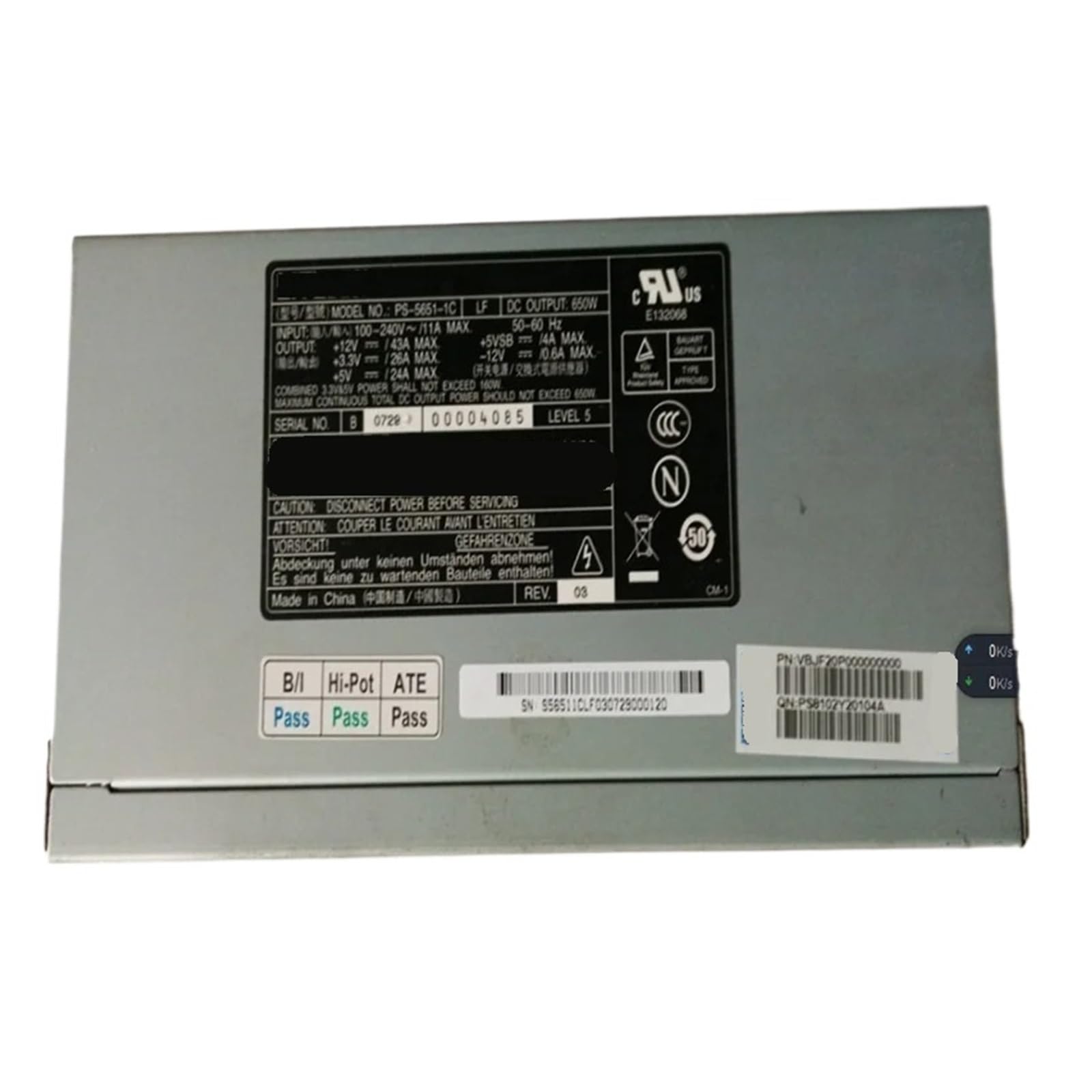 TSCFHGQI 650W Power Supply PS-5651-1C