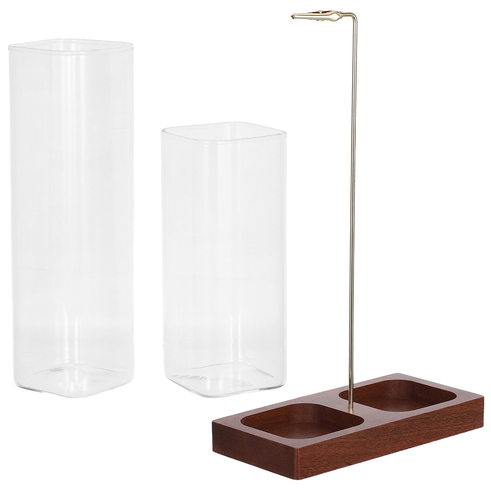 Porte-parfum en bois et récupérateur de cendres en verre pour encens