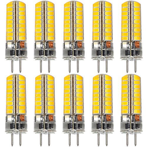 MENGS 10 Stück GY6.35 6W LED Lampe 72x5730 SMD Warmweiß 3000K AC/DC 12V Mit Silikon Mantel