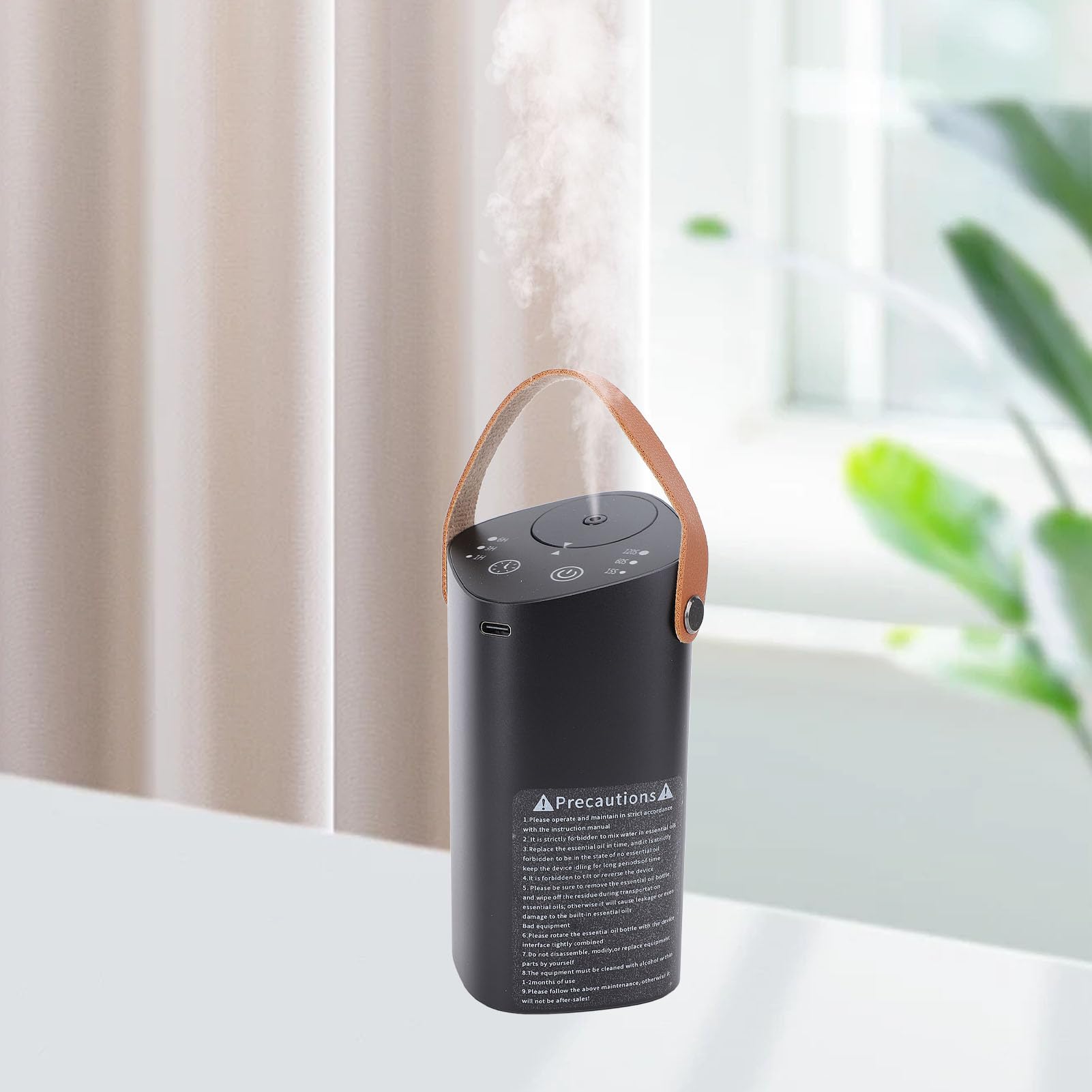 Wasserloser Diffusor für ätherische Öle, Aluminium, leise, tragbar, Auto-Duftdiffusor, Aromatherapie-Maschine mit Timer für Schlafzimmer, Büro