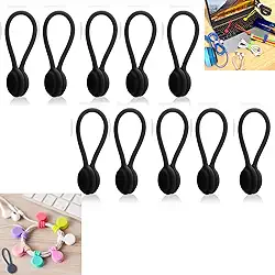 Kit com 10 Peças, Organizador Magnético para Cabos, abraçadeira para Mesa e Prendedor de Cortina, fita Hellermann