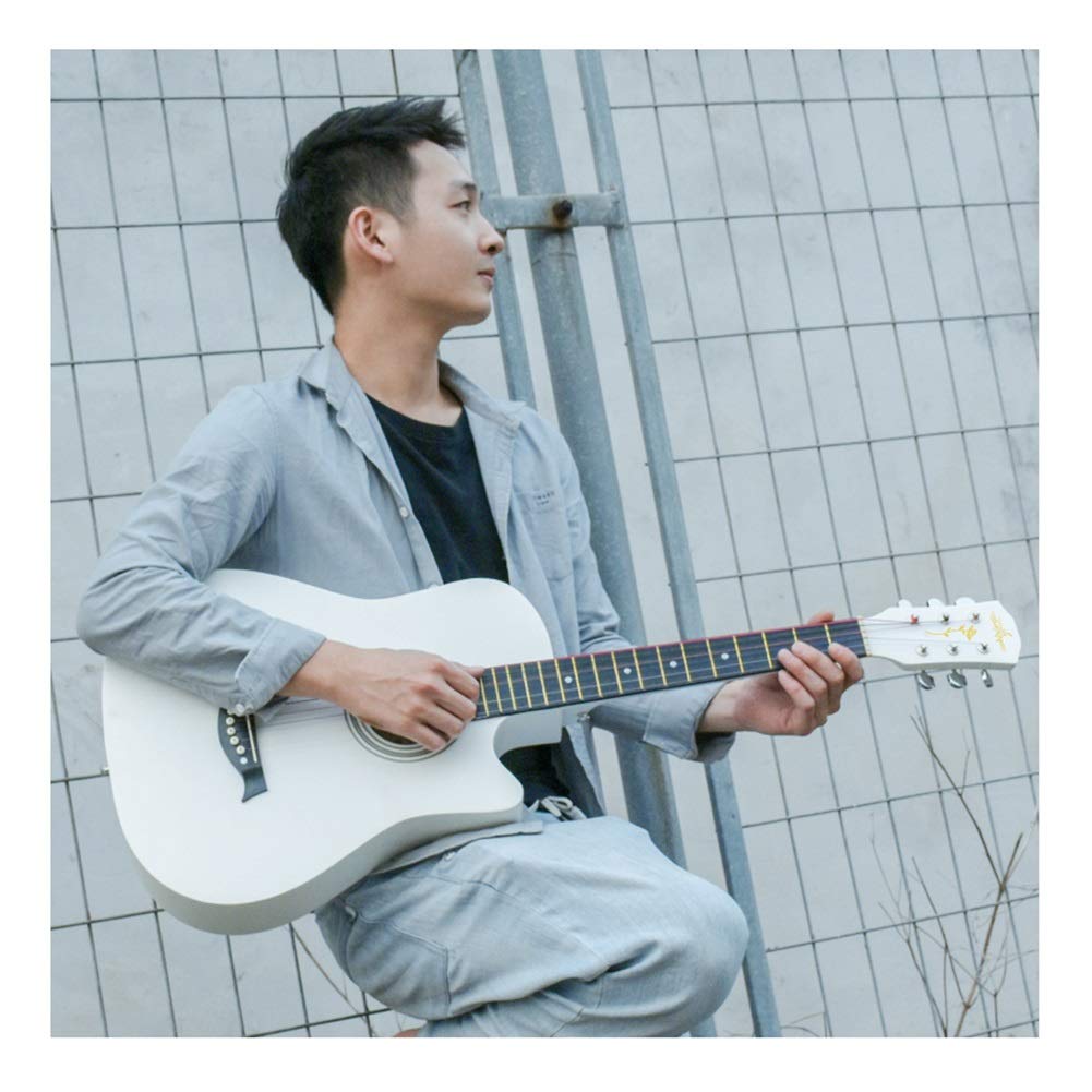 YJFENG 38 '' Acoustic Guitar Spruce Panel Steel String Full Voice Not Out of Tune Hand Painted Cutaw