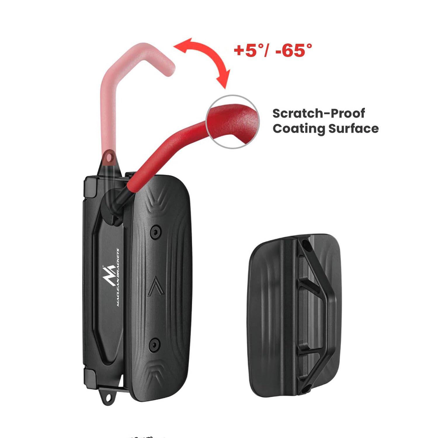 Maclean MC-998 Soporte de Pared para Bicicletas, Soporte Vertical para Bicicletas, Aparcabicicletas, Carga máxima de 30 kg | Perfecto para Espacios Reducidos, Ahorro de Espacio (3)