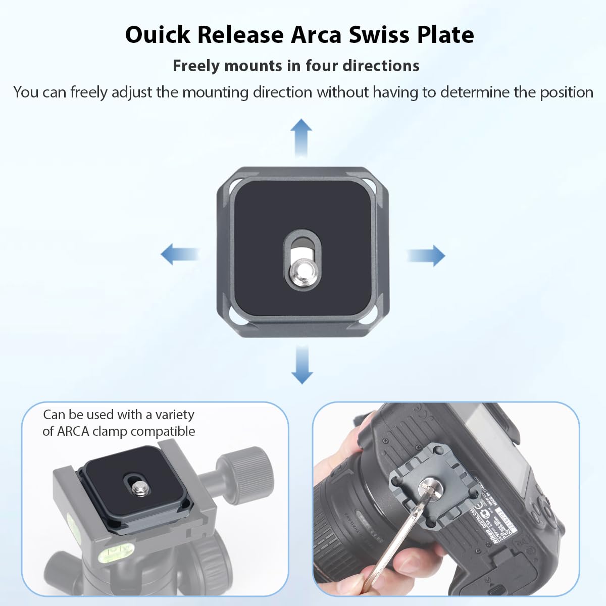 Koolehaoda QB-1 Clip pour Appareil Photo, Montage sur Bandoulière ou Ceinture Clip de Caméra à Dégagement Rapide pour GoPro, Machine à Cartes, DSLR Caméra et des Jumelles