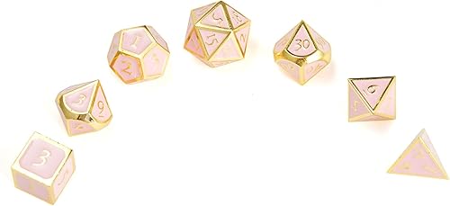Miniatura 5 de Juego de dados de metal hueco para DND, calaveras antiguas manchas de sangre, juego de 7 piezas para Dungeons and Dragons RPG MTG, juegos de mesa