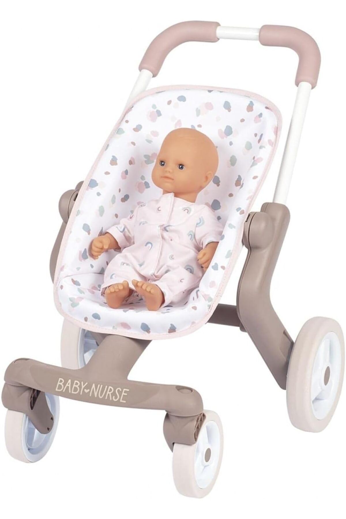 Smoby 251218 - Baby Nurse buggy Pop – wózek dla lalek w stylu dla lalek do 42 cm; dla dzieci od 18 miesięcy