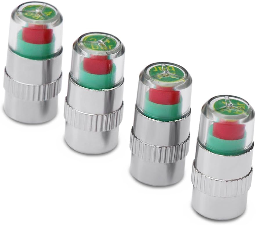 TOPDECO Car Tyre Tire Pressure Valve Stem Caps Sensor Eye Air Alert