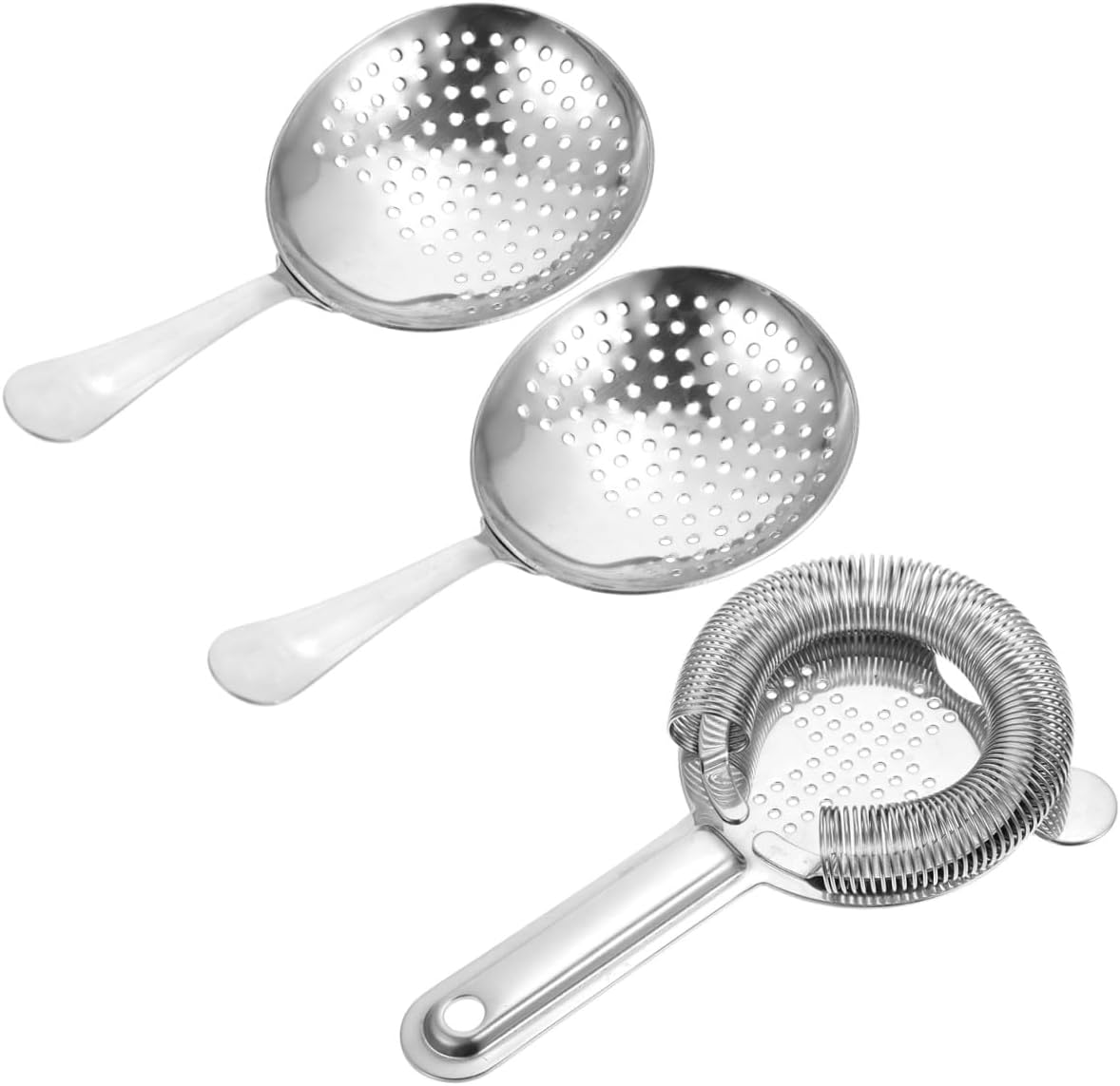 3Pcs Metal Barware Bar Tool Cocktail Strainer Stainless Steel Bar Tool Strainer Sifter (Style)