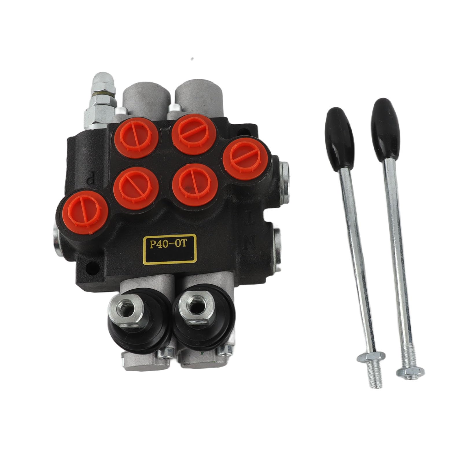 Annadue Zawór Hydrauliczny, 2-szpulowy Kierunkowy Zawór Sterujący, Hydrauliczny Dwustronnego Działania do Przyczepy do Ciągnika Siodłowego, Sterujący P40 OT, Suwakowy Sprzętu Rolniczego