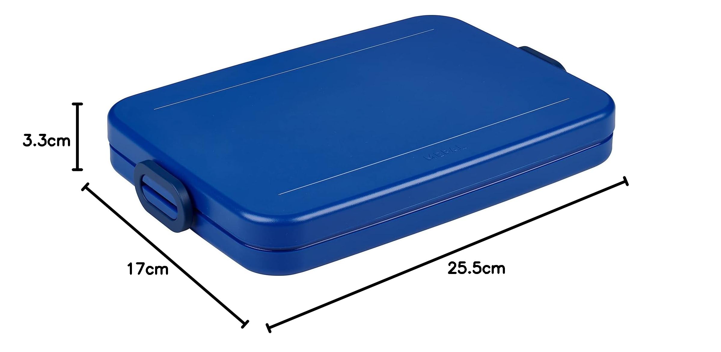 Mepal - Lunchbox Take A Break flach - Ideale Brotdose für Laptoptasche oder Rucksack - Flach geformte Essensbox für 2 Sandwiches oder 4 Scheiben Brot - 800 ml - Vivid Blue